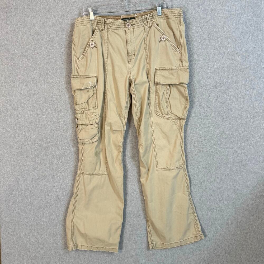 Eddie Bauer Cargo Shaw Fit Pants Size 16 Utility Grunge Preppy Streetwear Y2K